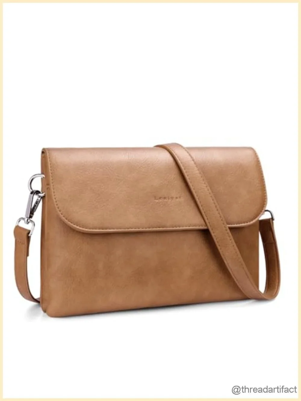 Vegan Leather Crossbody Bag RFID Blocking with 2 Straps Travel